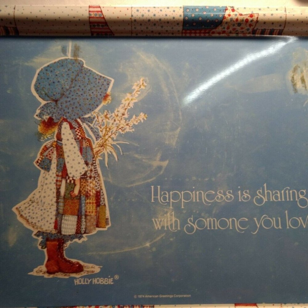 Holly Hobbie Metal Tray Happiness Is Sharing Vintage American Greetings 17"